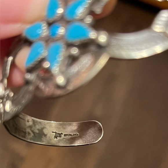 Bell Trading Post Silver and Turquoise Cuff Bracelet - Picture 9 of 9